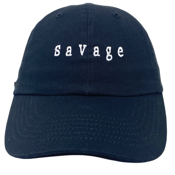 Savage Hot Slouch Dad Hat Cap Strapback Simple Minimal - Picture 2 of 6